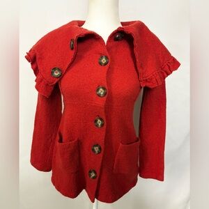 Anthropologie HWR Herlev Boiled Wool Sweater Coat